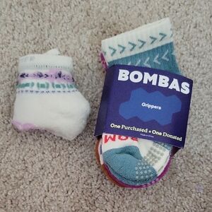 Bombas Blue and White Calf Socks